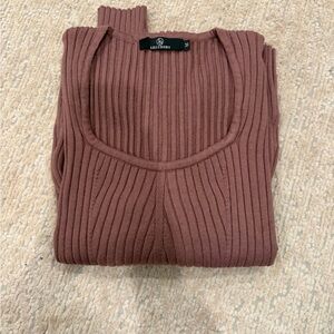 Ellison Women's Ribbed Scoop Neck Sweater - Dusty Rose